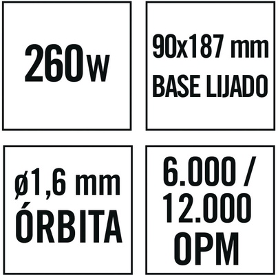 Lijadora Orbital Ratio LR260NM 260W